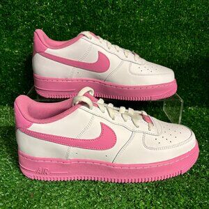 Nike Air Force 1 BG AF1 Youth Girls White Magic Flamingo Low Shoes IB4411-100